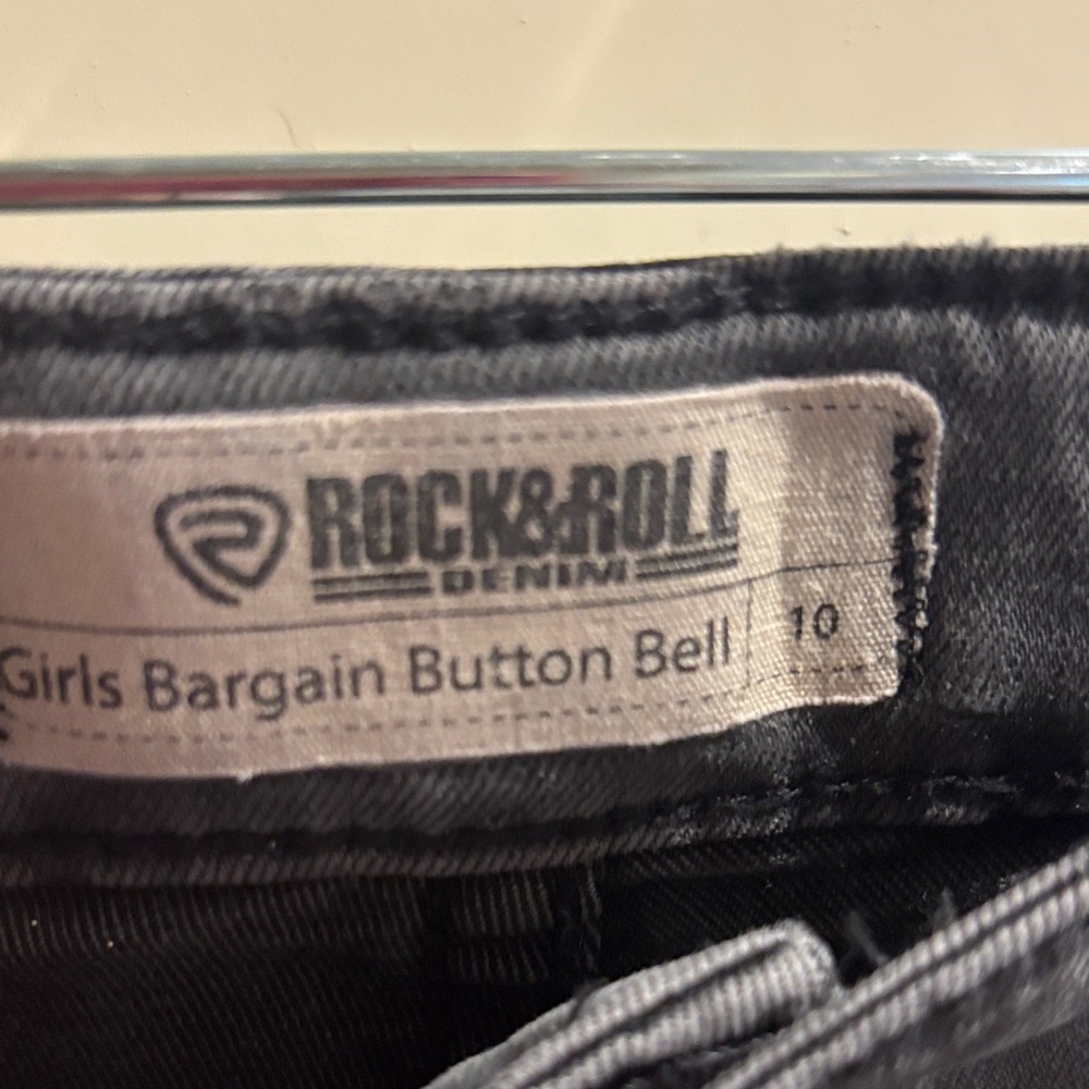 EUC fuels size 10 Rock $ Roll Denim Dark Gray Flare Jeans - Picture 2 of 6